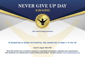 Certificate In Recognition of Fighting Bach No Matter How Hard It Gets