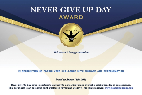 Certificate In Recognition of Facing Your Challenge With Courage And Determination 